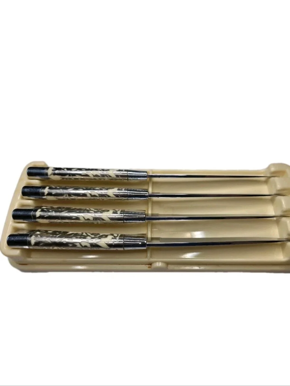 Vtg Bridell Carvel Hall Steak Knives Original Plastic Presentation Case Set of 4